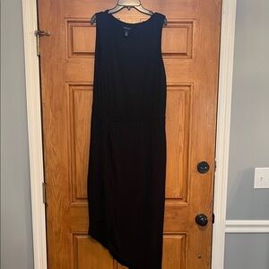 White House Black Market Black Sleeveless Asymmetrical Dress